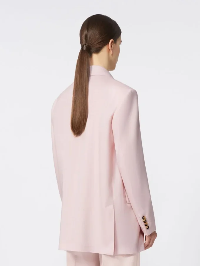 Tweeborsig blazer van wol, mohair en zijde, beige-roze Tweeborsig blazer van wol, mohair en zijde, beige-roze