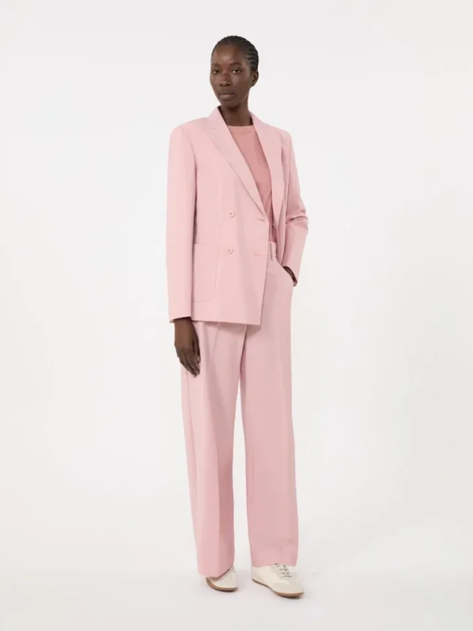Tweeborsig stretchwollen blazer, antiekroze Tweeborsig stretchwollen blazer, antiekroze