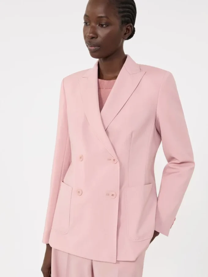 Tweeborsig stretchwollen blazer, antiekroze Tweeborsig stretchwollen blazer, antiekroze