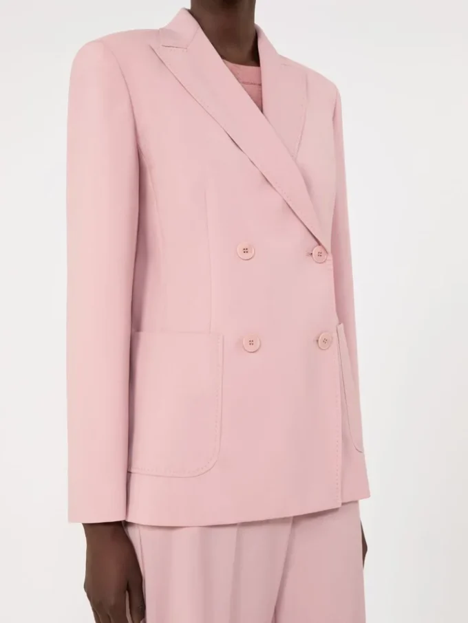 Tweeborsig stretchwollen blazer, antiekroze Tweeborsig stretchwollen blazer, antiekroze