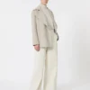 Tweeborsige kasjmier peacoat, zandkleur