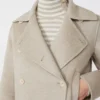 Tweeborsige kasjmier peacoat, zandkleur