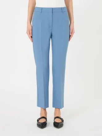 Tweezijdige broek van viscose canvas, lichtblauw