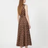 Twill jurk met patroon, bruin