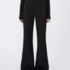 Uitlopende broek van stretchjersey, zwart Uitlopende broek van stretchjersey, zwart