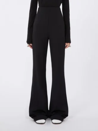 Uitlopende broek van stretchjersey, zwart Uitlopende broek van stretchjersey, zwart