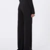 Uitlopende broek van stretchjersey, zwart Uitlopende broek van stretchjersey, zwart