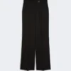 Uitlopende broek van stretchwol, zwart Uitlopende broek van stretchwol, zwart