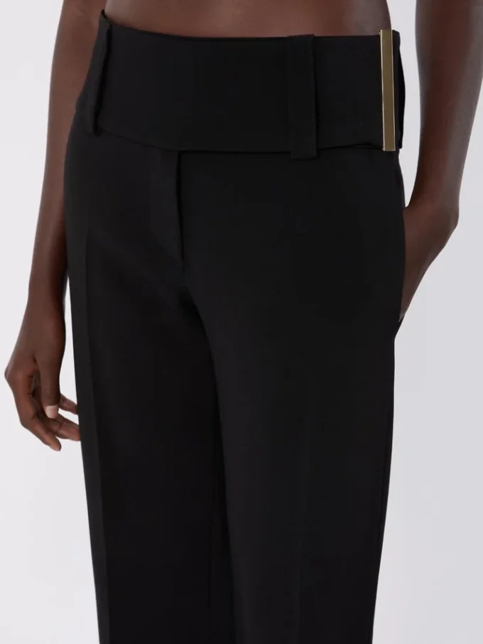 Uitlopende stretchbroek van viscose, zwart Uitlopende stretchbroek van viscose, zwart