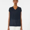 Vest van linnen garen, marineblauw