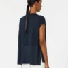 Vest van linnen garen, marineblauw