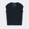 Vest van linnen garen, marineblauw
