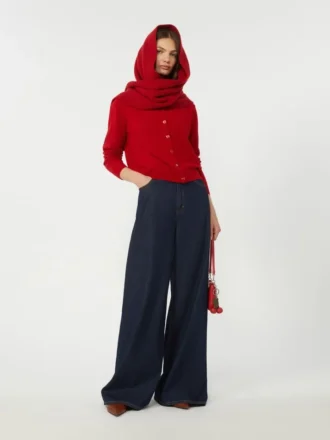 Vest van wol en kasjmier, rood