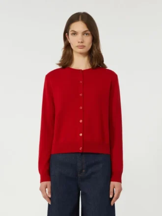 Vest van wol en kasjmier, rood