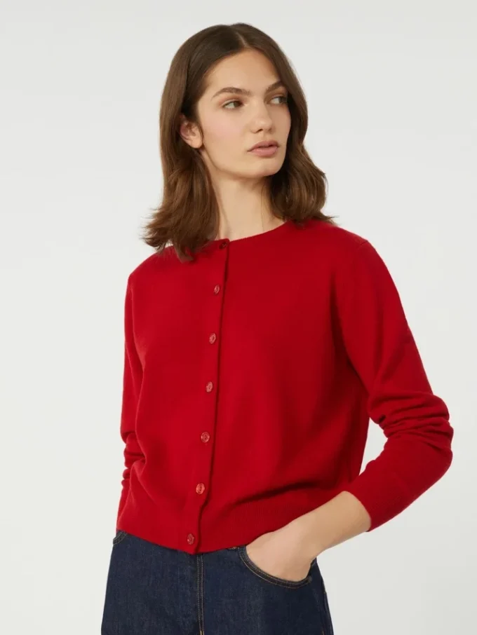 Vest van wol en kasjmier, rood Vest van wol en kasjmier, rood