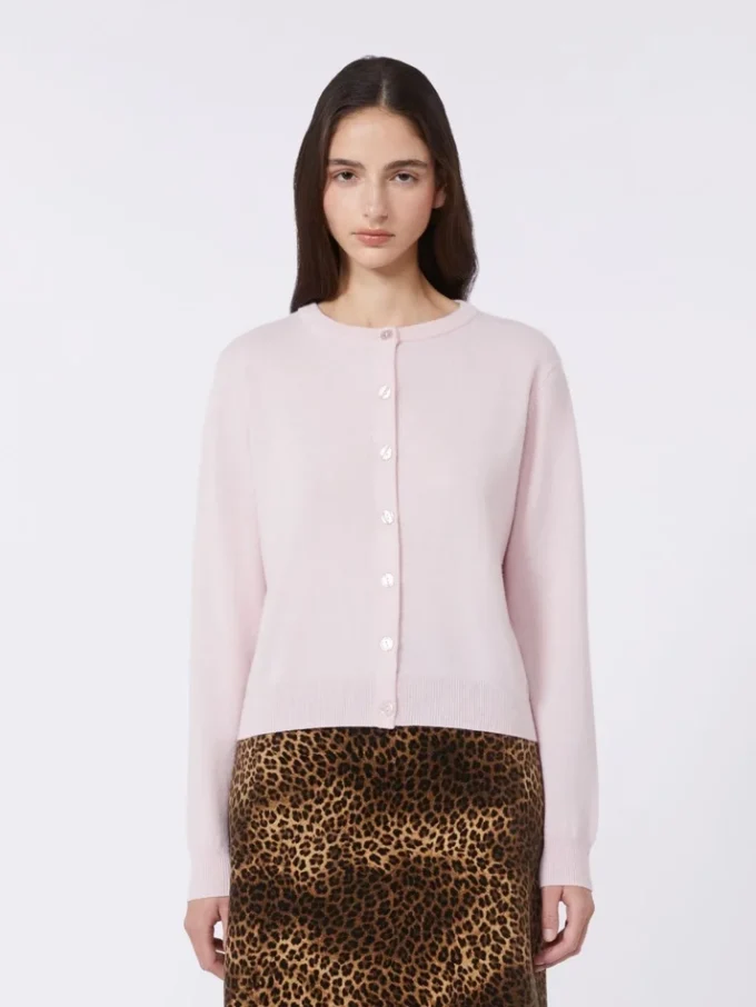 Vest van wol en kasjmier, roze