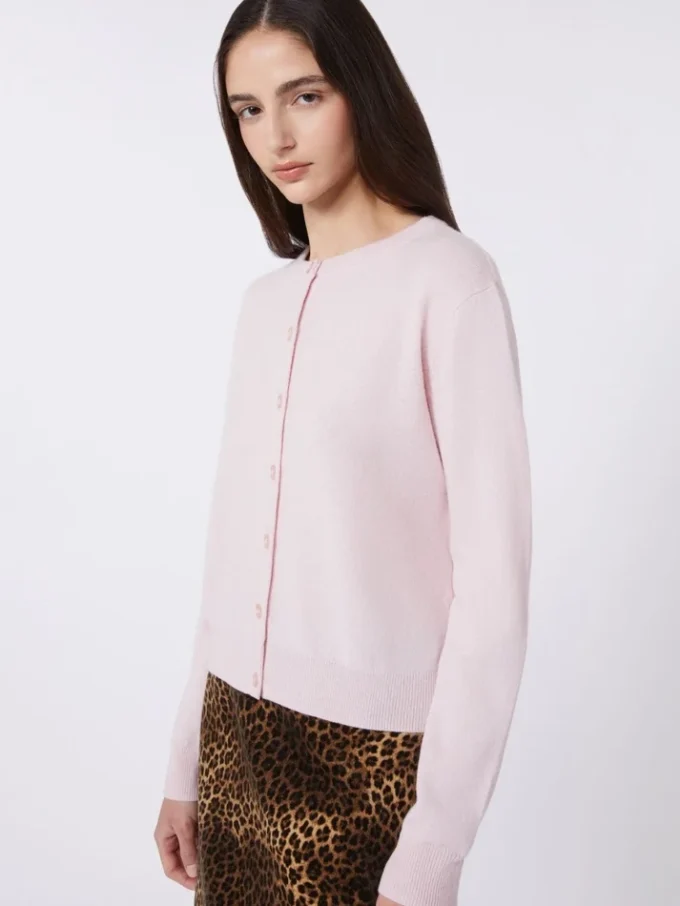 Vest van wol en kasjmier, roze
