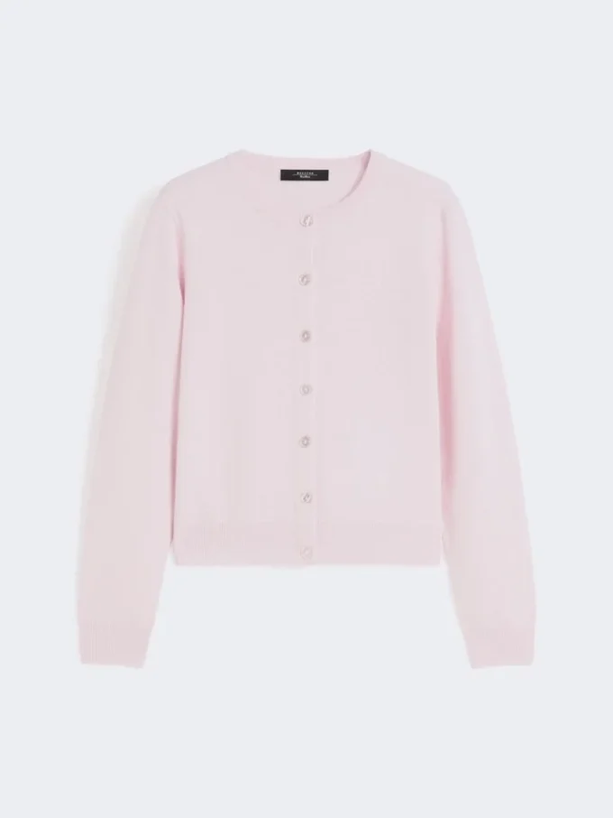 Vest van wol en kasjmier, roze