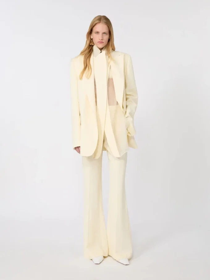 Viscose broek, lichtgeel