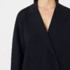Viscose crêpe jasje met dubbele rij knopen, ultramarijn Viscose crêpe jasje met dubbele rij knopen, ultramarijn