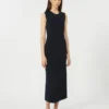 Viscose crêpe kokerjurk, ultramarijn Viscose crêpe kokerjurk, ultramarijn