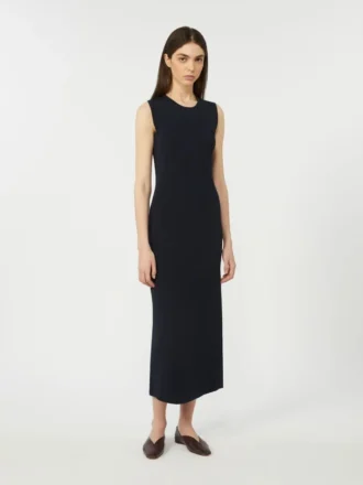 Viscose crêpe kokerjurk, ultramarijn Viscose crêpe kokerjurk, ultramarijn