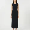Viscose crêpe kokerjurk, ultramarijn Viscose crêpe kokerjurk, ultramarijn