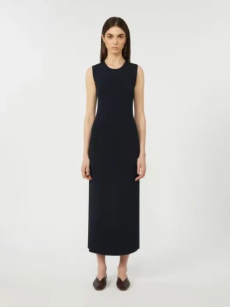 Viscose crêpe kokerjurk, ultramarijn Viscose crêpe kokerjurk, ultramarijn