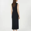Viscose crêpe kokerjurk, ultramarijn Viscose crêpe kokerjurk, ultramarijn