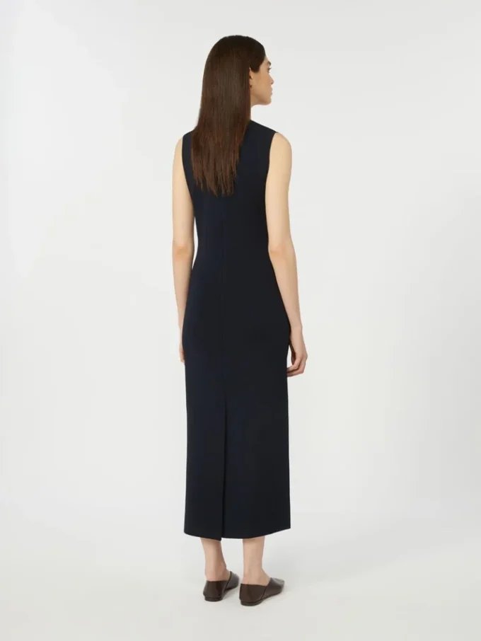 Viscose crêpe kokerjurk, ultramarijn Viscose crêpe kokerjurk, ultramarijn