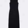 Viscose crêpe kokerjurk, ultramarijn Viscose crêpe kokerjurk, ultramarijn