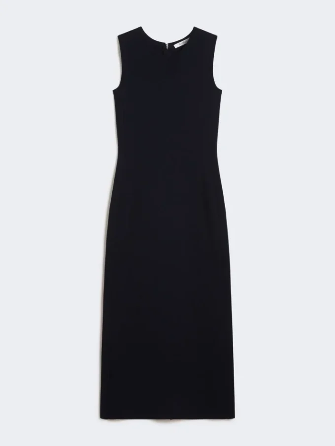 Viscose crêpe kokerjurk, ultramarijn Viscose crêpe kokerjurk, ultramarijn