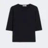 Viscose crêpe trui met ronde hals, ultramarijn