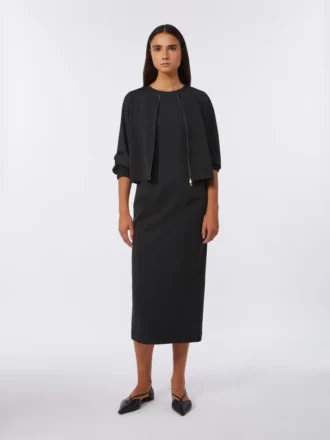 Viscose jersey boxy jasje, zwart