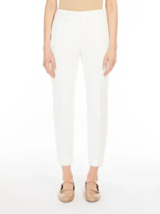 Viscose jersey broek, wit