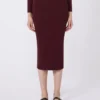 Viscose kokerrok, bordeaux