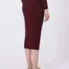 Viscose kokerrok, bordeaux