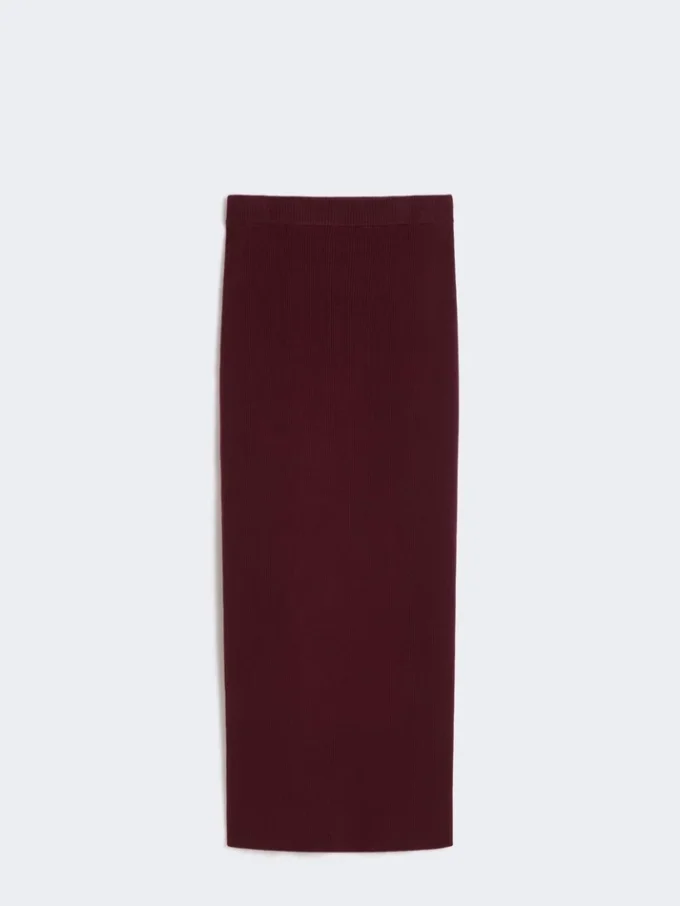Viscose kokerrok, bordeaux