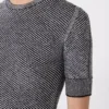 Viscose mesh-trui met korte mouwen, wit zwart