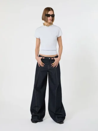 Viscose trui met ribbreisel, lichtblauw