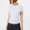 Viscose trui met ribbreisel, lichtblauw Viscose trui met ribbreisel, lichtblauw