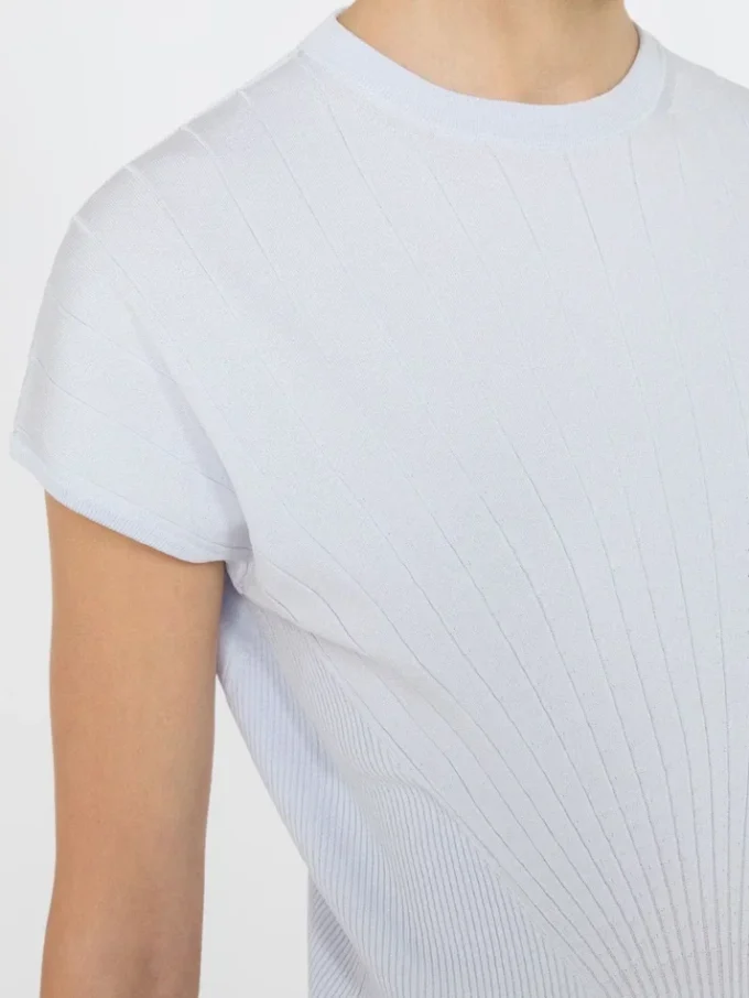 Viscose trui met ribbreisel, lichtblauw Viscose trui met ribbreisel, lichtblauw