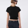 Viscose trui met ribbreisel, zwart Viscose trui met ribbreisel, zwart