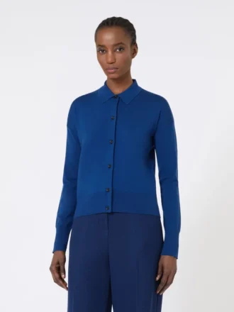 Vrouwelijk wollen vest, china blue