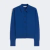 Vrouwelijk wollen vest, china blue Vrouwelijk wollen vest, china blue