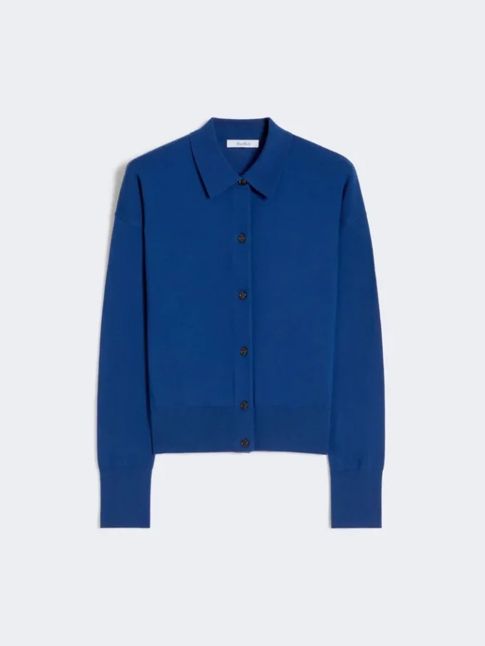 Vrouwelijk wollen vest, china blue Vrouwelijk wollen vest, china blue