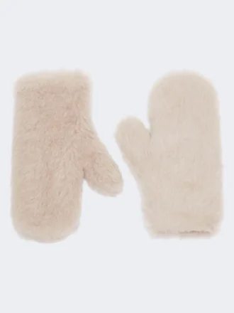 Wanten van alpaca en teddywol, beige