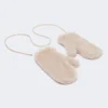 Wanten van alpaca en teddywol, beige Wanten van alpaca en teddywol, beige