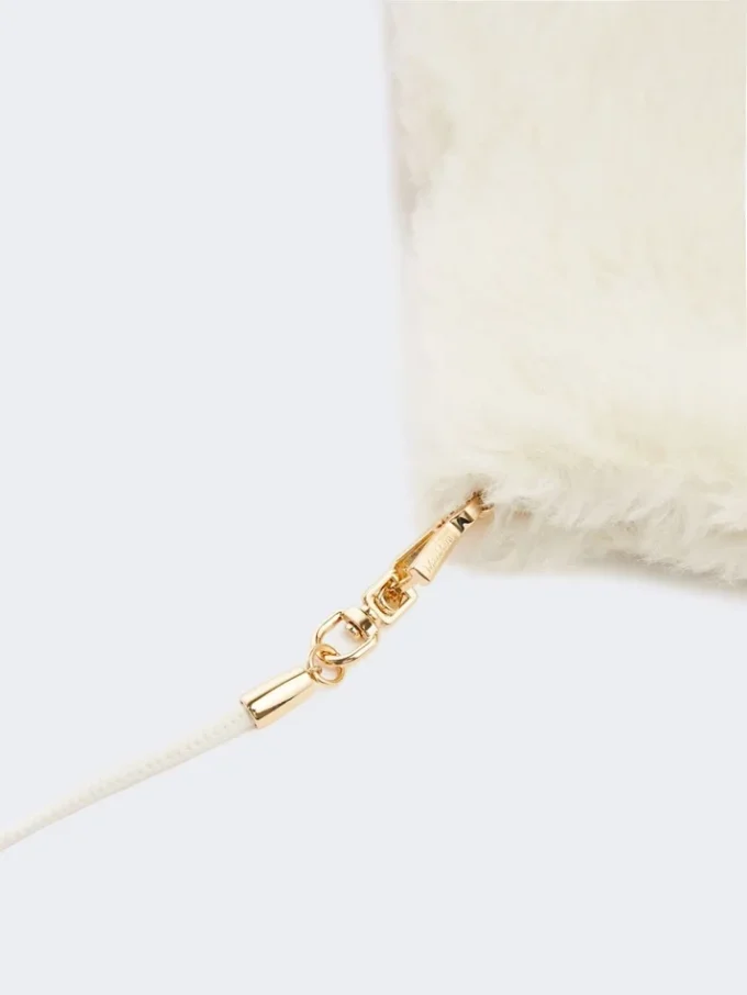 Wanten van alpaca en teddywol, optisch wit Wanten van alpaca en teddywol, optisch wit
