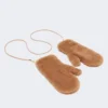 Wanten van teddystof, camel Wanten van teddystof, camel
